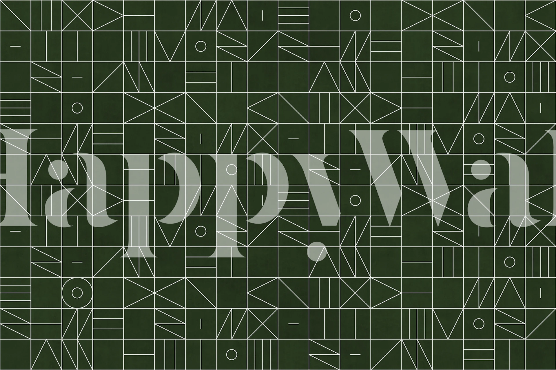 Geometric pattern wall mural in olive green from Happywall's My Fav Geo Patterns series