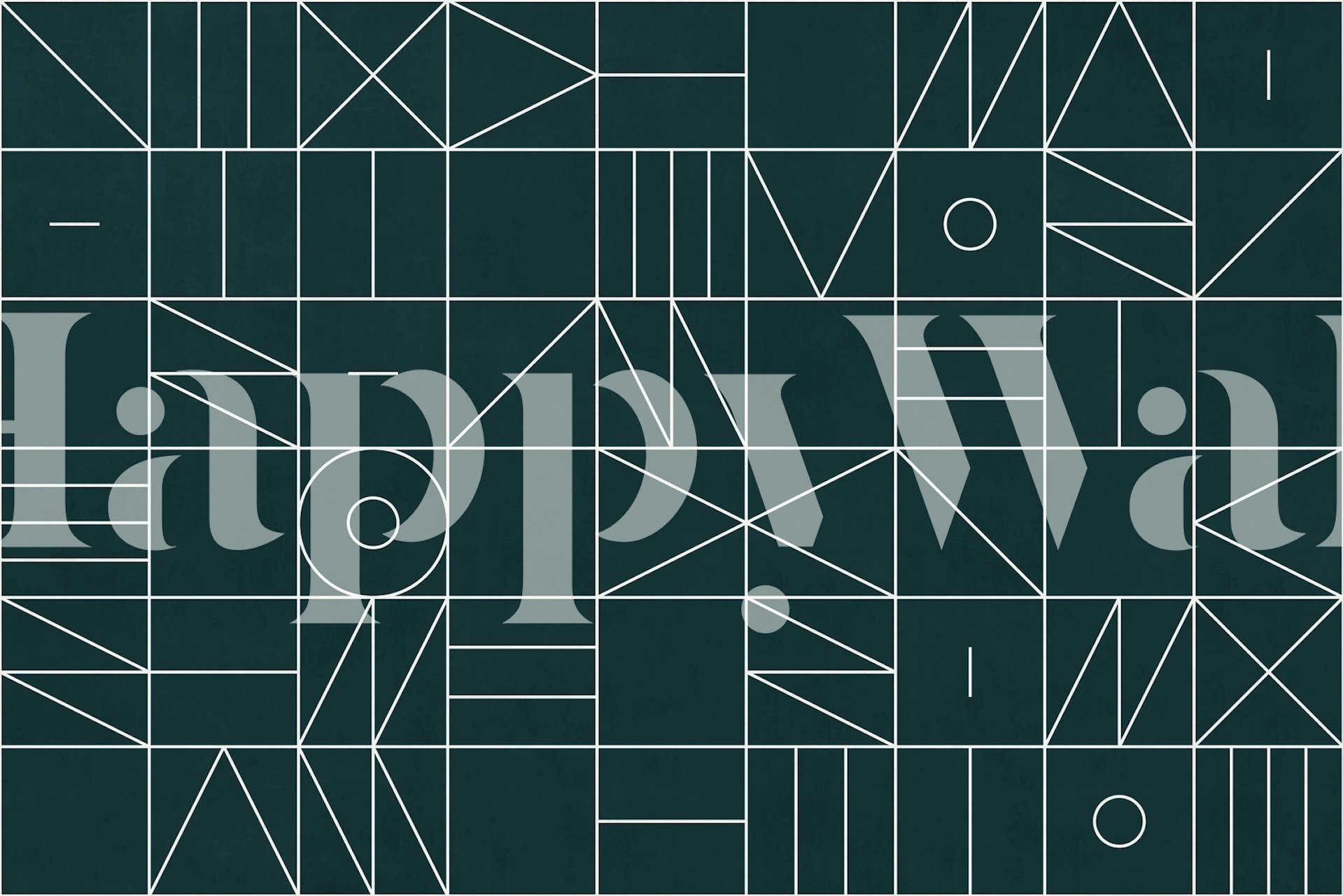 Geometrisk tapetdesign i et rom