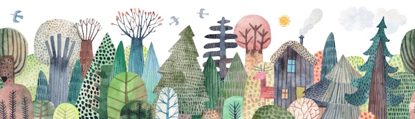 Magical forest landscape