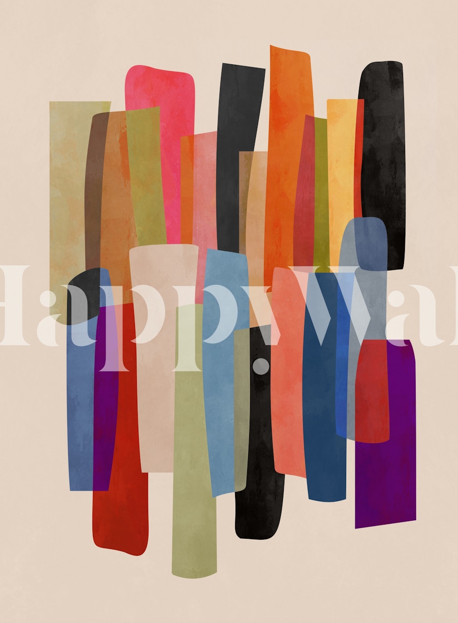 Tapeta Colored Pieces 7 u postavci sobe