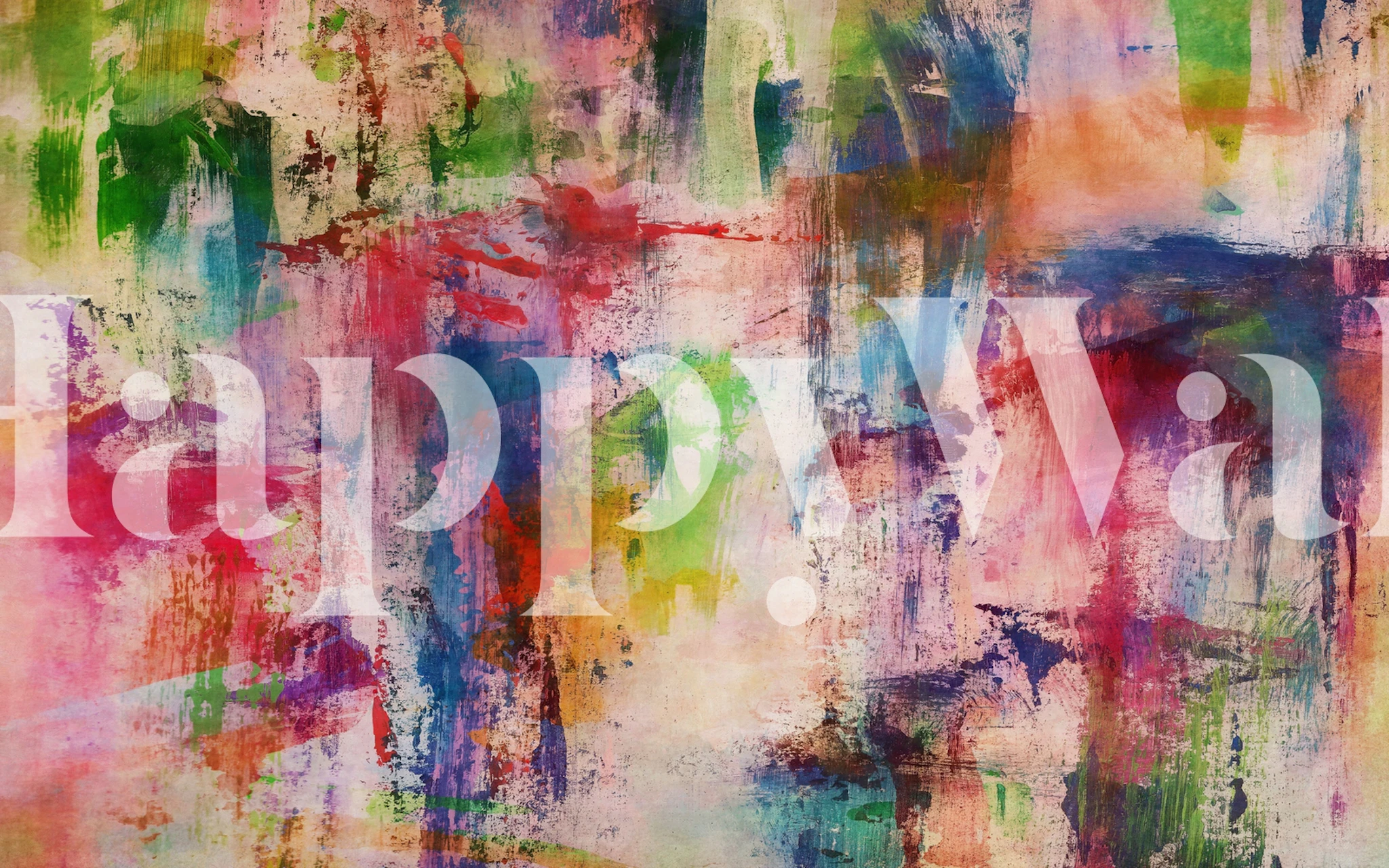 Brush Strokes 7 colorful wallpaper in a room