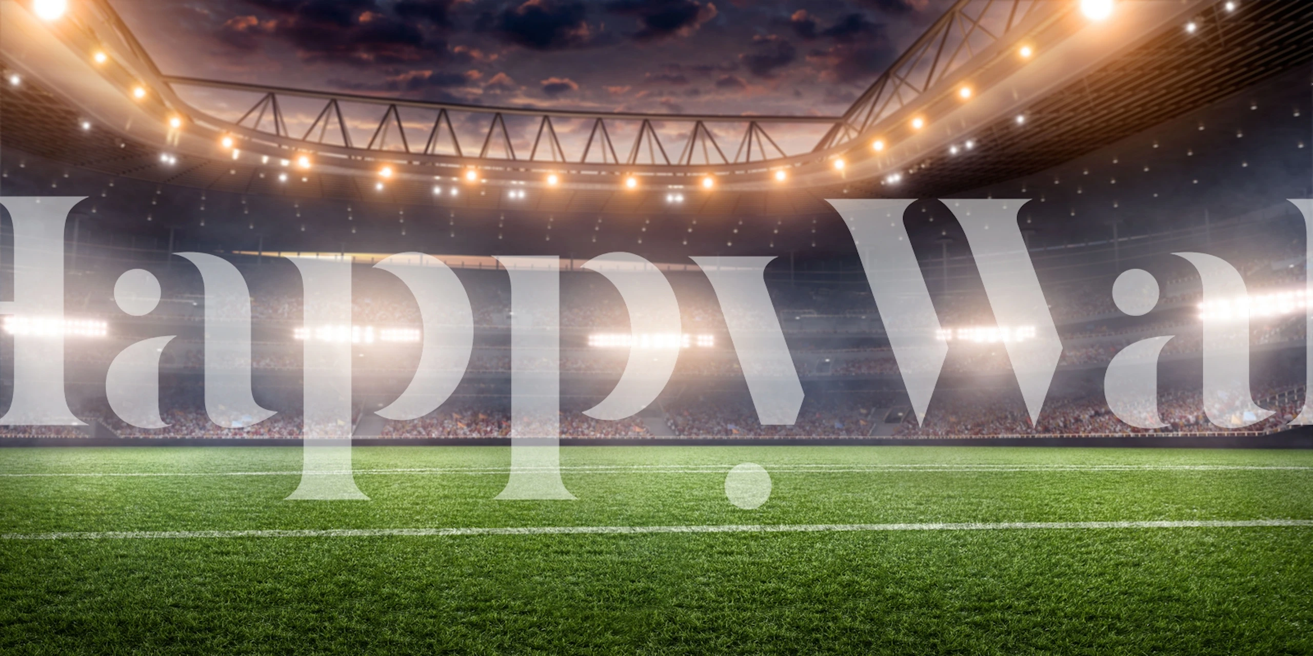 Panorama tapet af Soccer field stadium i et rum