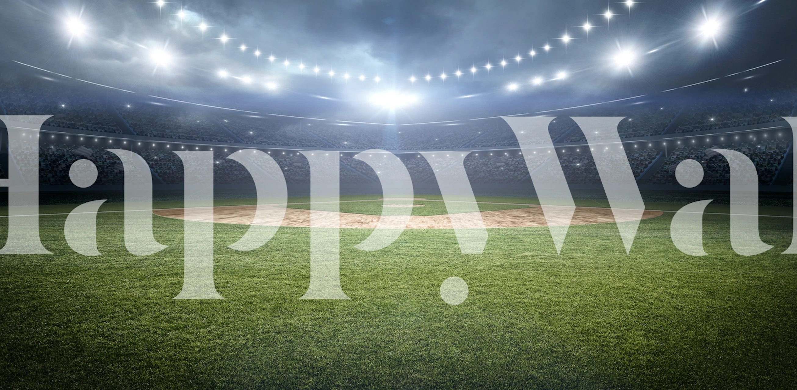 Baseball field under stadium lights wallpaper