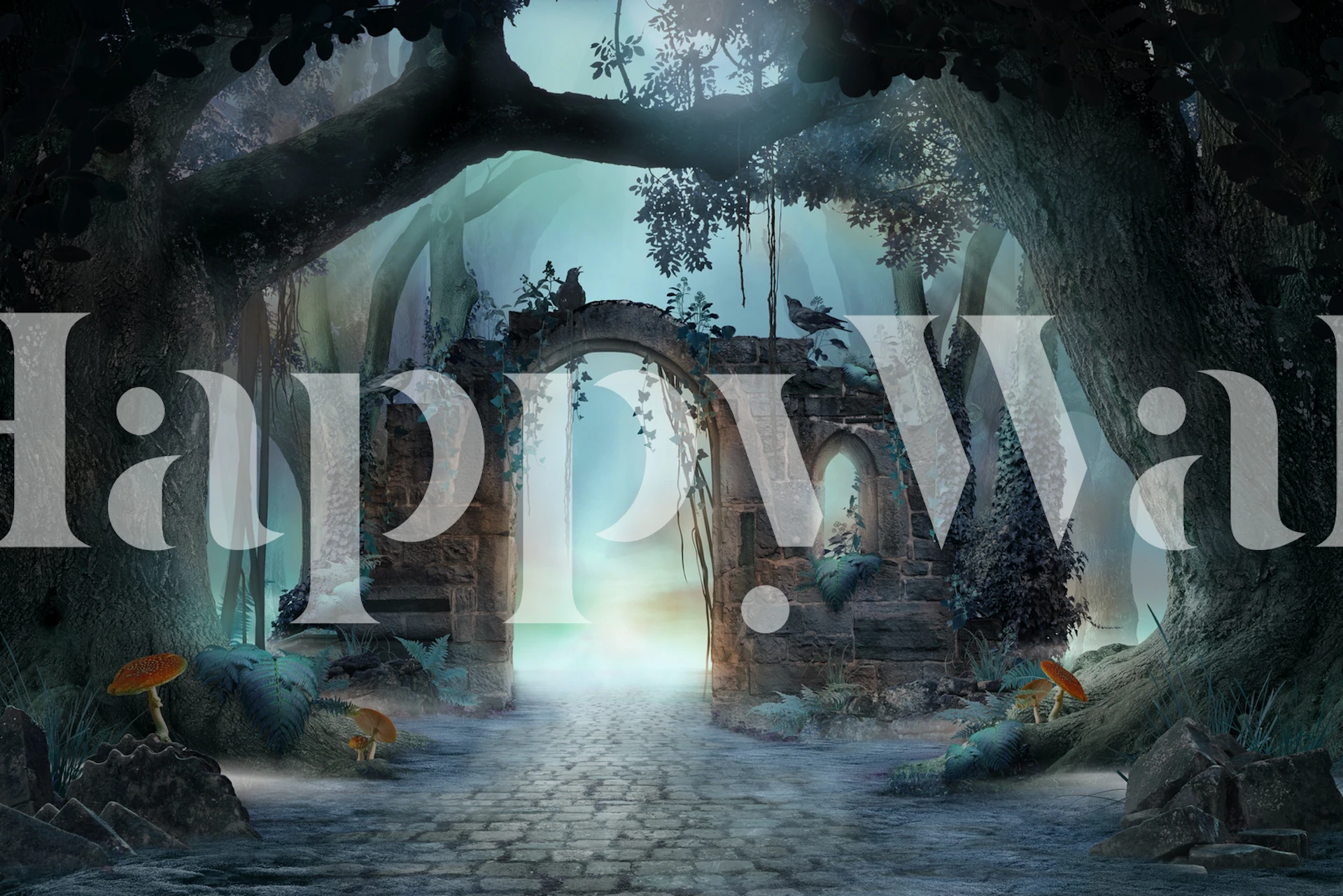 Enchanted archway wallpaper in a room