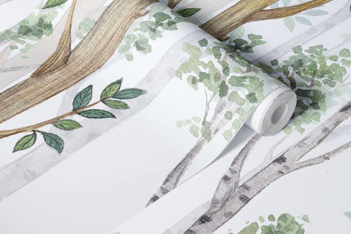 Fairy forest watercolorwallpaper roll