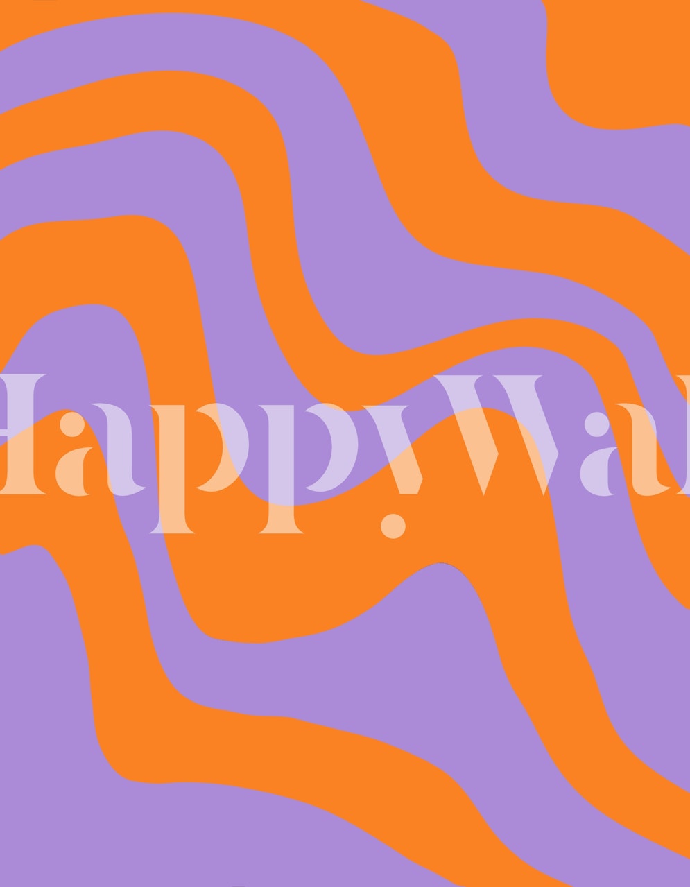 Wavy orange and purple pattern wallpaper