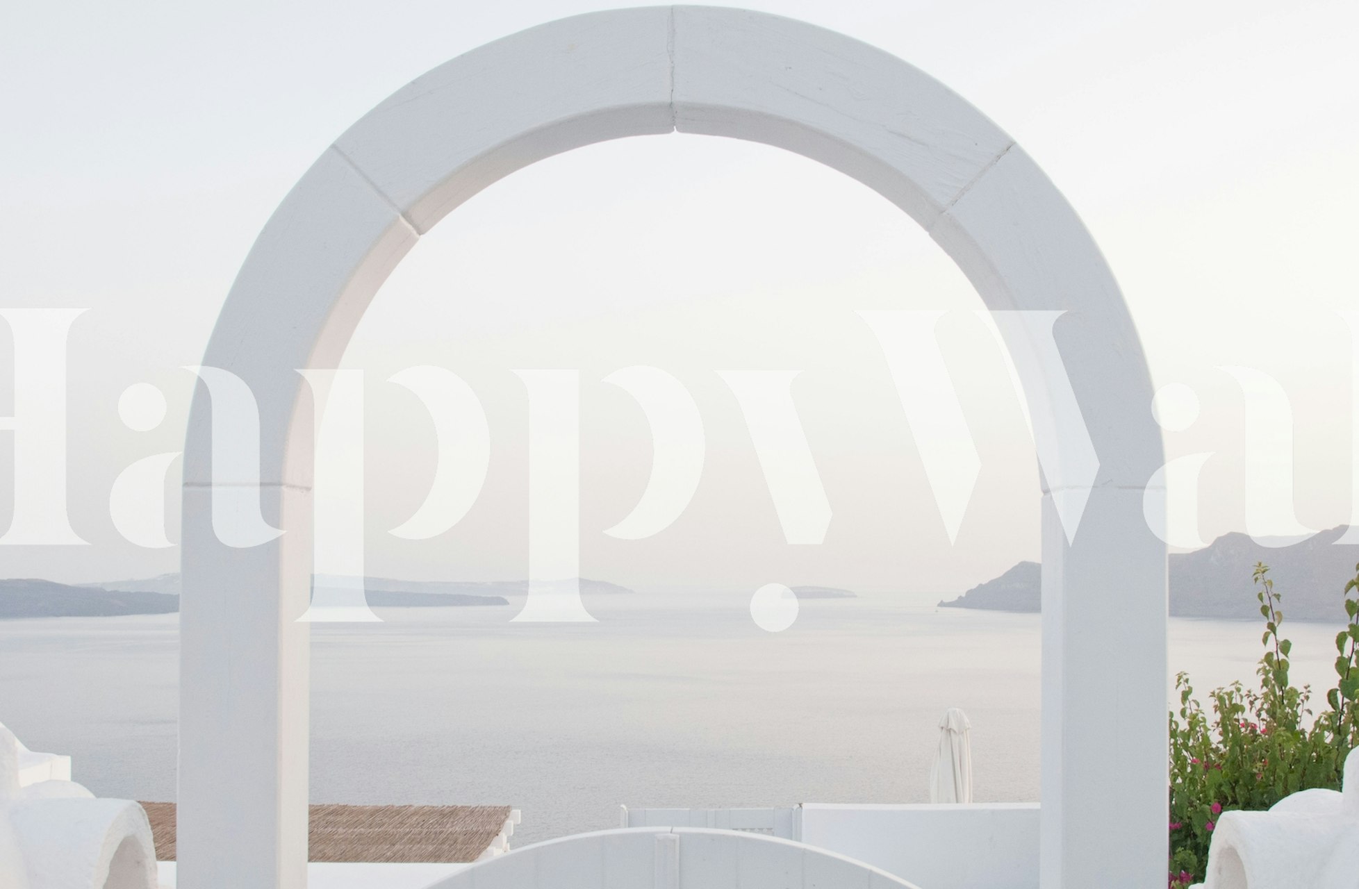 Ταπετσαρία Santorini Oia Gate σε ένα δωμάτιο