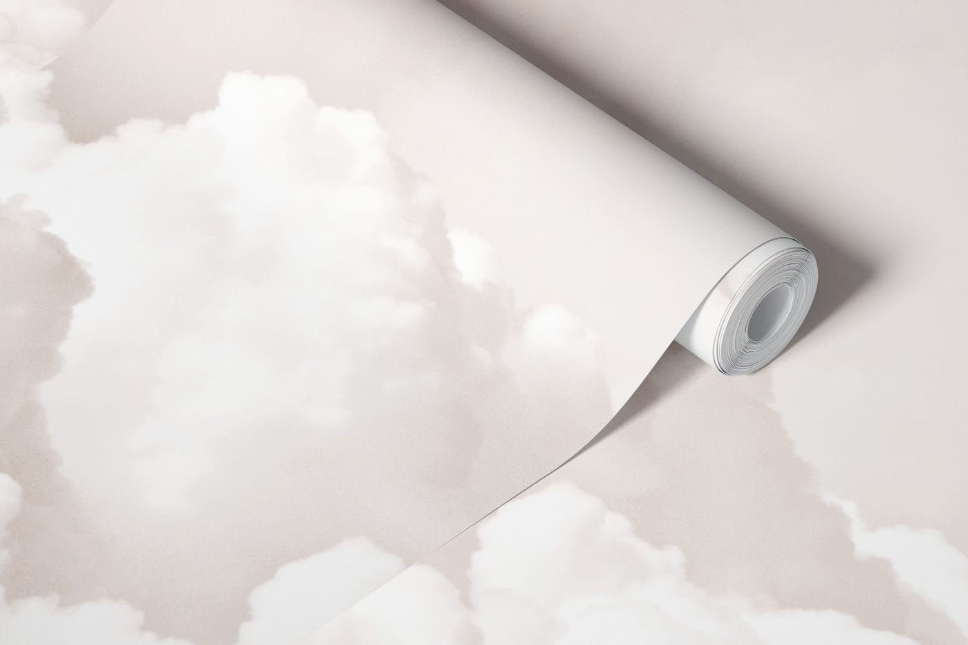 Cotton Clouds Beige wallpaper roll