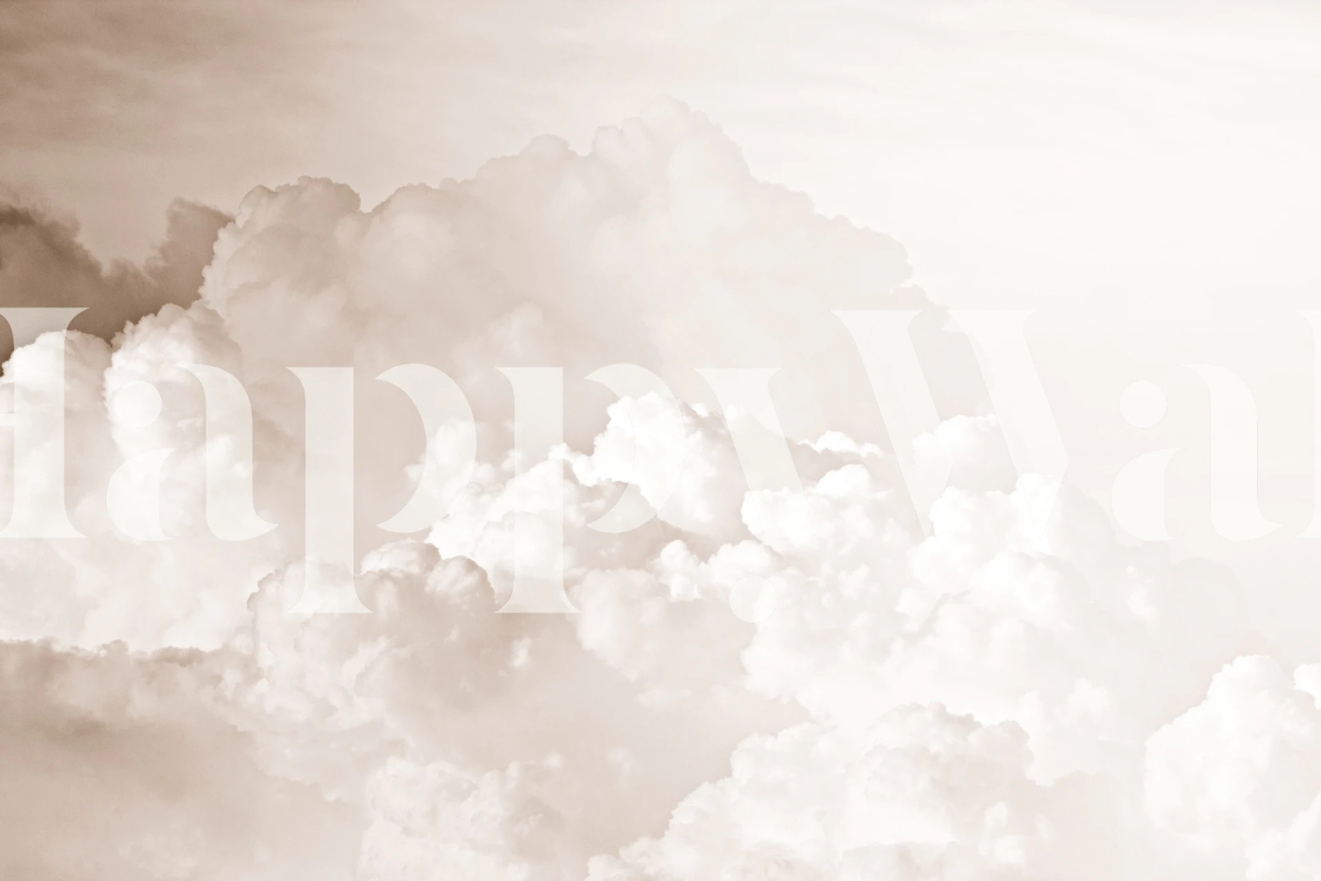 Zachte beige wolken op een lichte achtergrond wallpaper