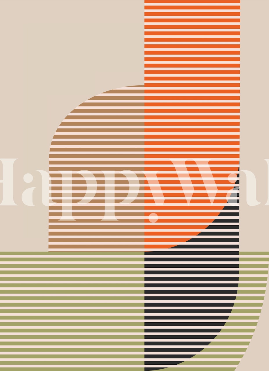 Digitalt designad Rounded Corners tapet som används i ett modernt vardagsrum