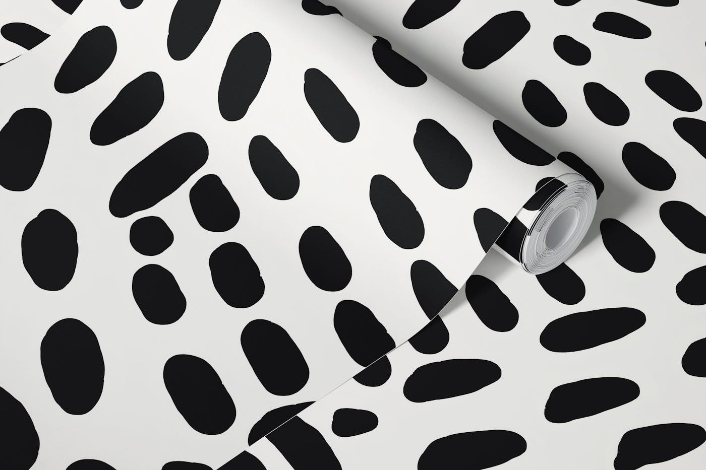 Black and white dotted lines wallpaper roll