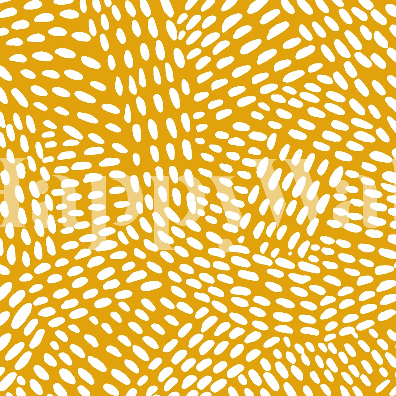 Dotted lines on ochre carta da parati in una stanza
