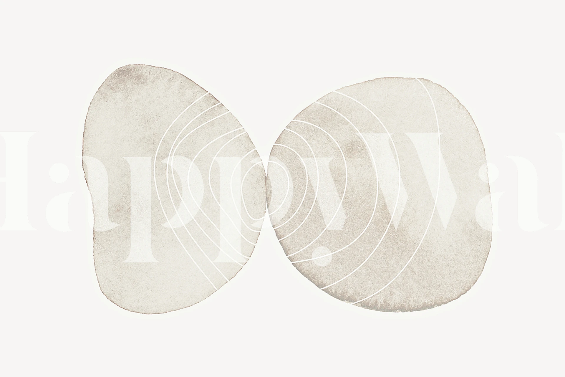 Overlapping circles wall mural in neutral tones