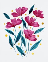 Cute floral bouquet pink wallpaper