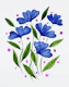 Cute floral bouquet blue