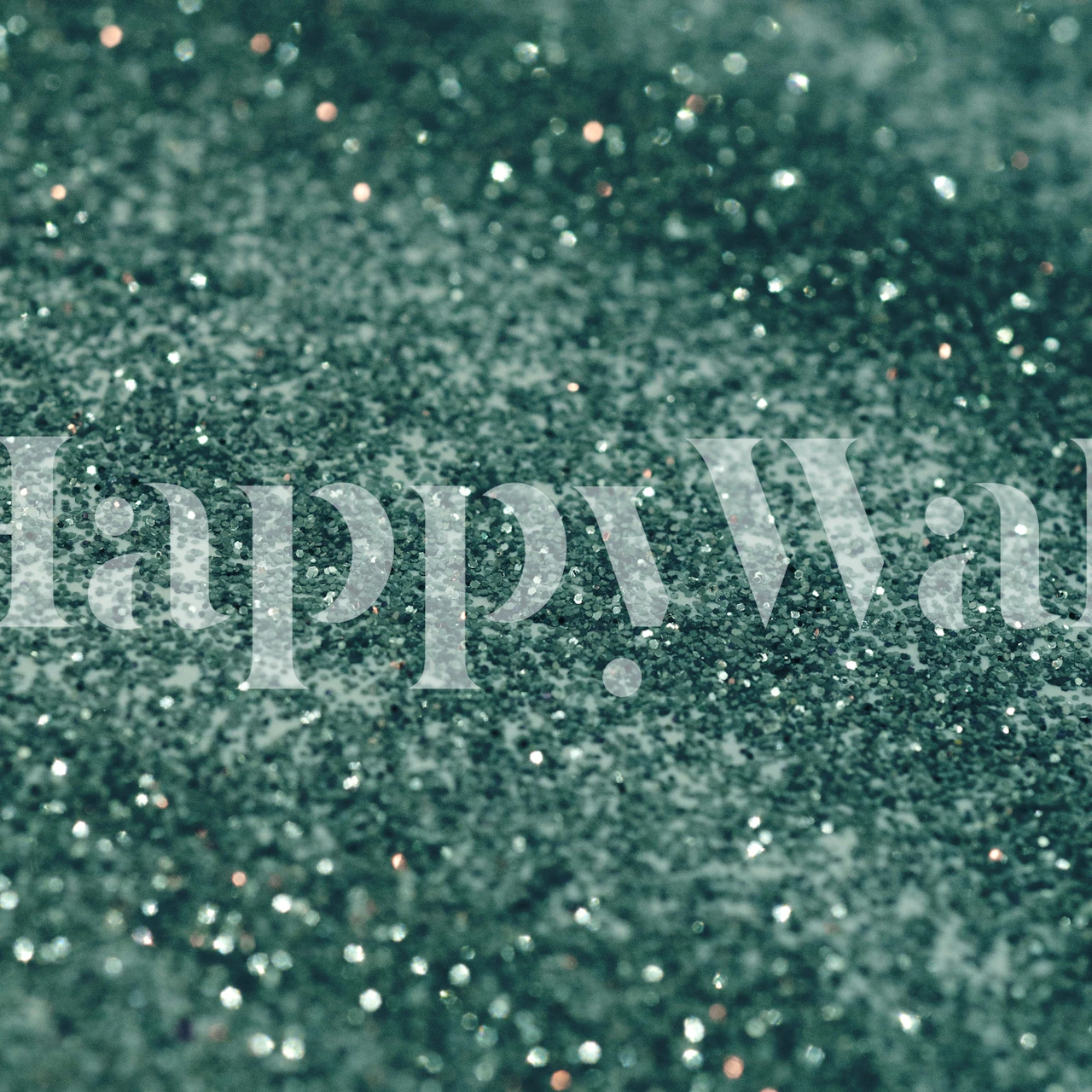 Blauwgroen glitter-textuurbehang dat doet denken aan de staart van een zeemeermin onder water