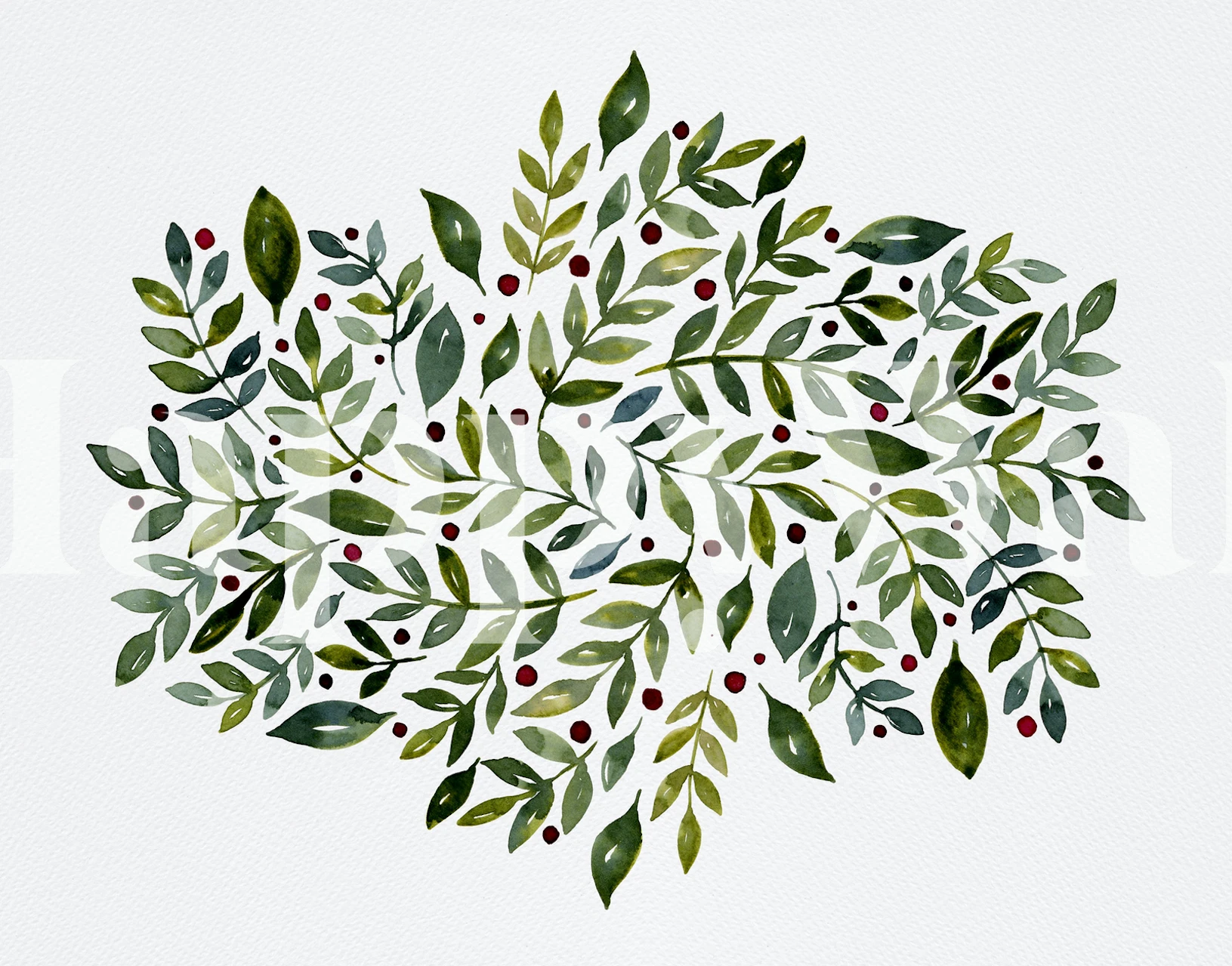 Green leaves and branches illustration wallpaper