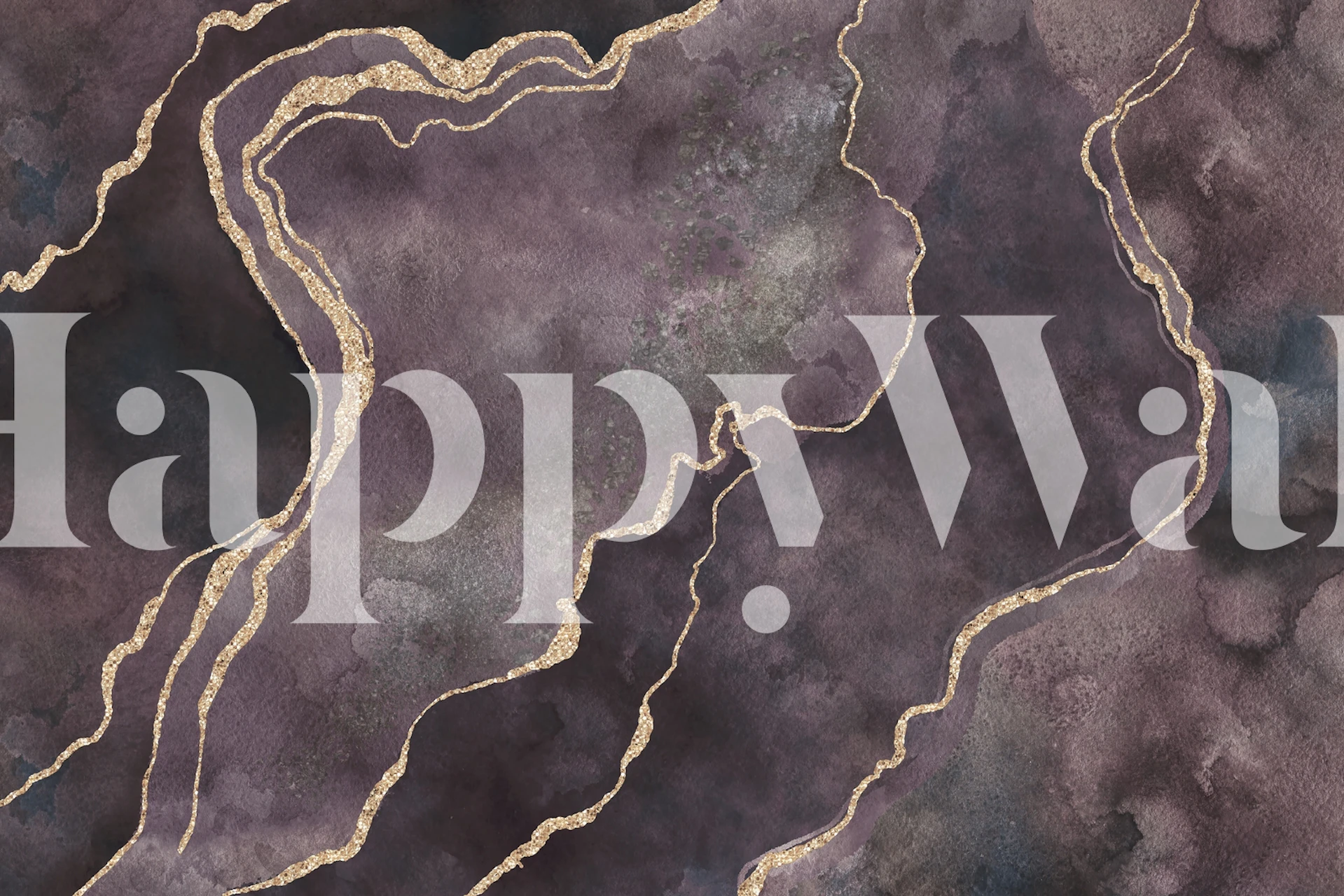 Elegant fototapet i lila och guld marmormönster