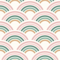 Blush and Green Rainbow ταπετσαρία