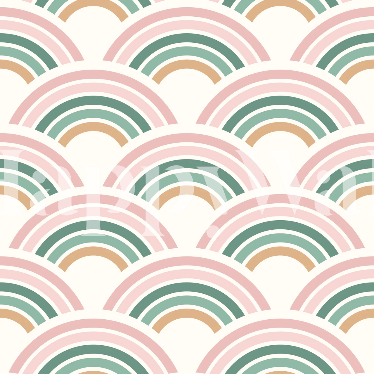 Zidna slika s uzorkom rumenila i zelene duge