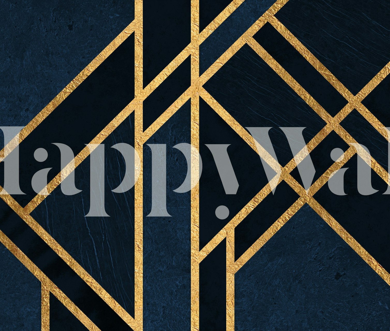 Art Deco Midnight Blue behangontwerp