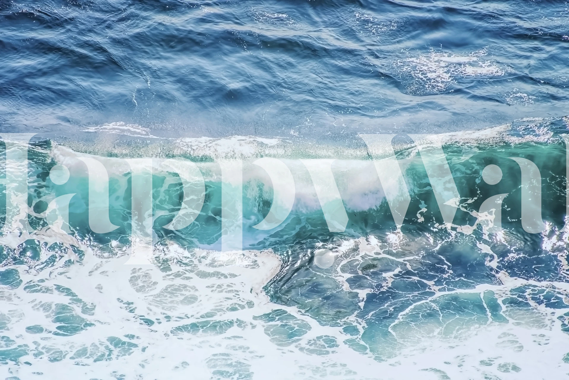 Turquoise wave wallpaper in a room