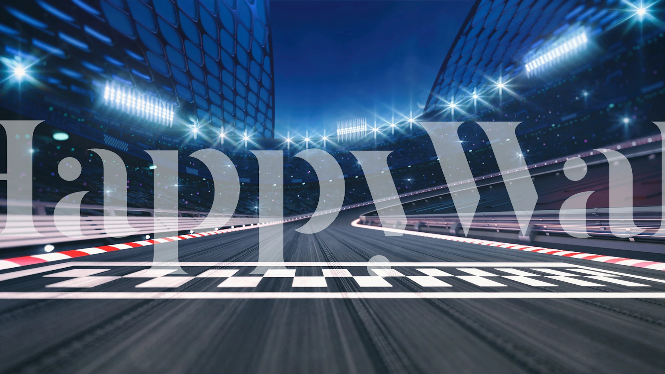 Racing track finish wallpaper in a room