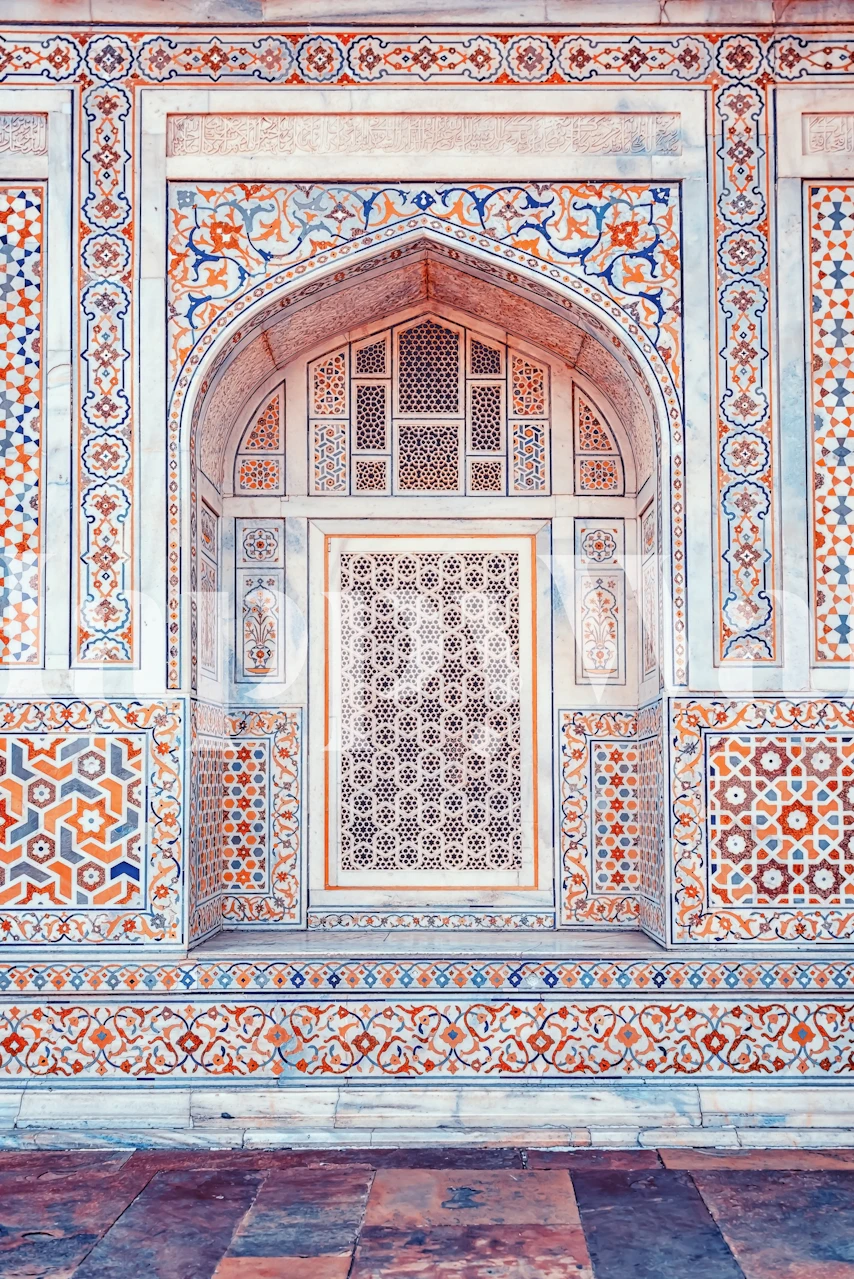 Indisk grav avbildet i et veggmaleri