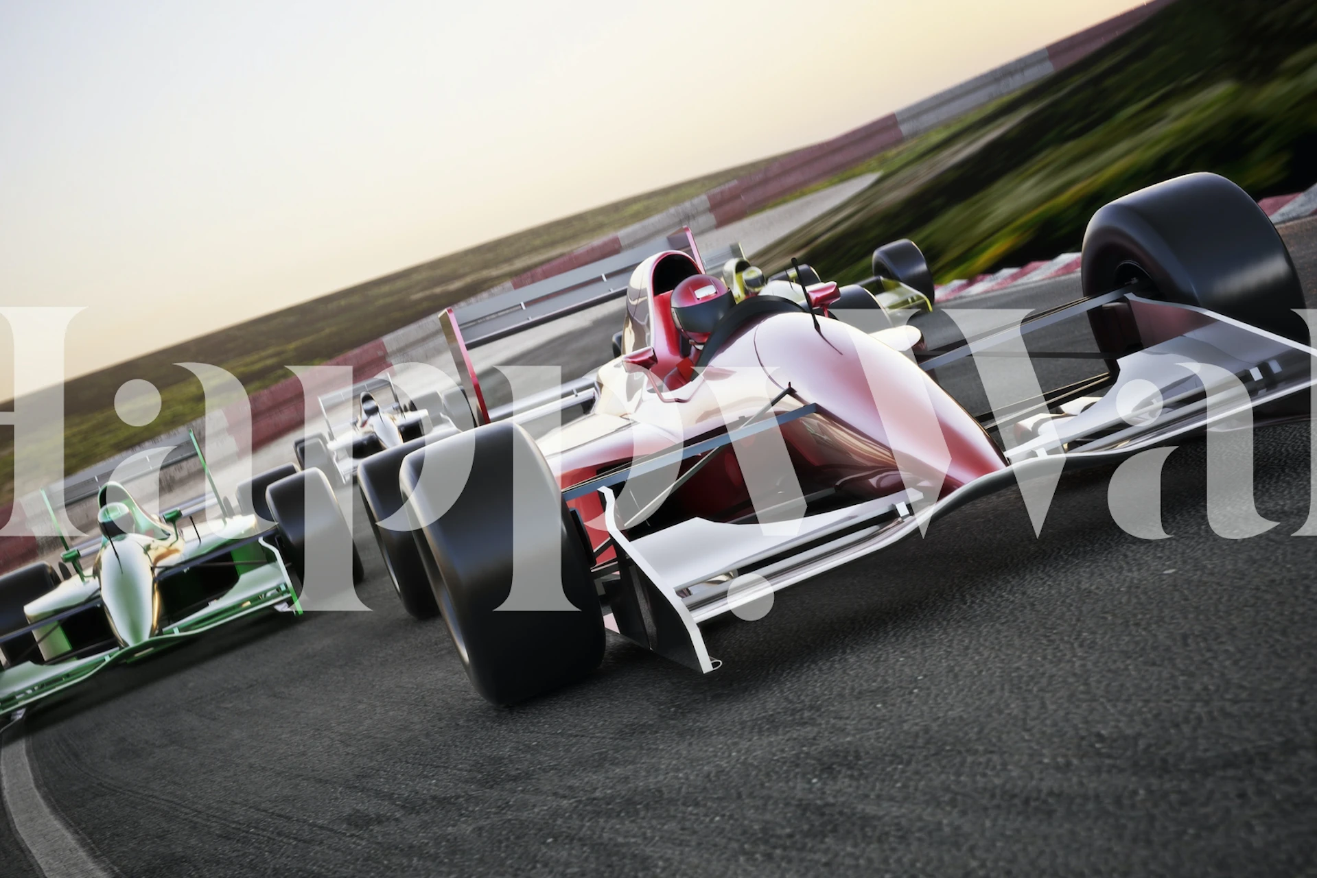 Röd racerbil tapet som visar en elegant racerbil som rusar på en racerbana