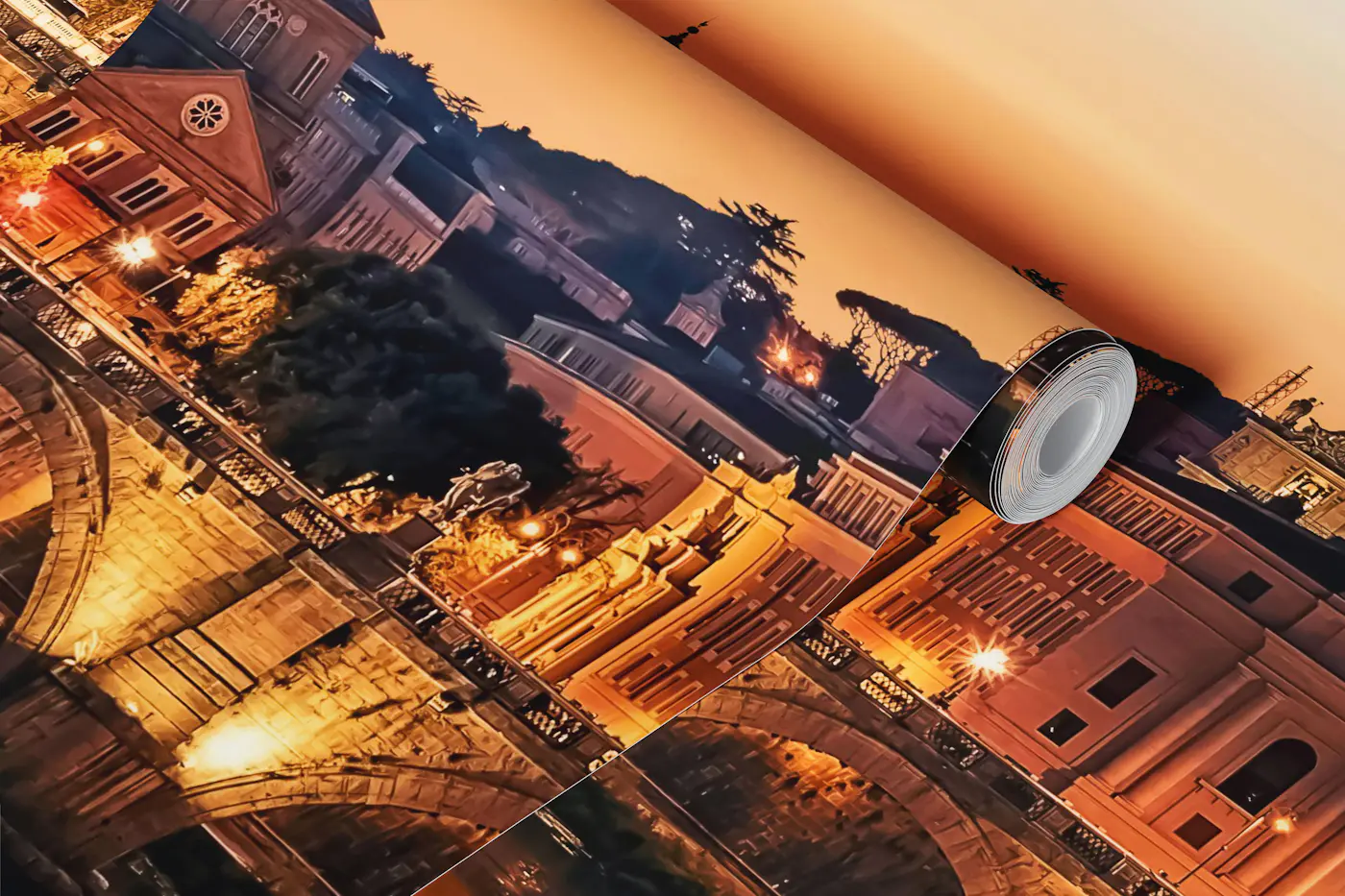 Blue Rome wallpaper roll