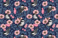 Birt in the wild rose papiers peint