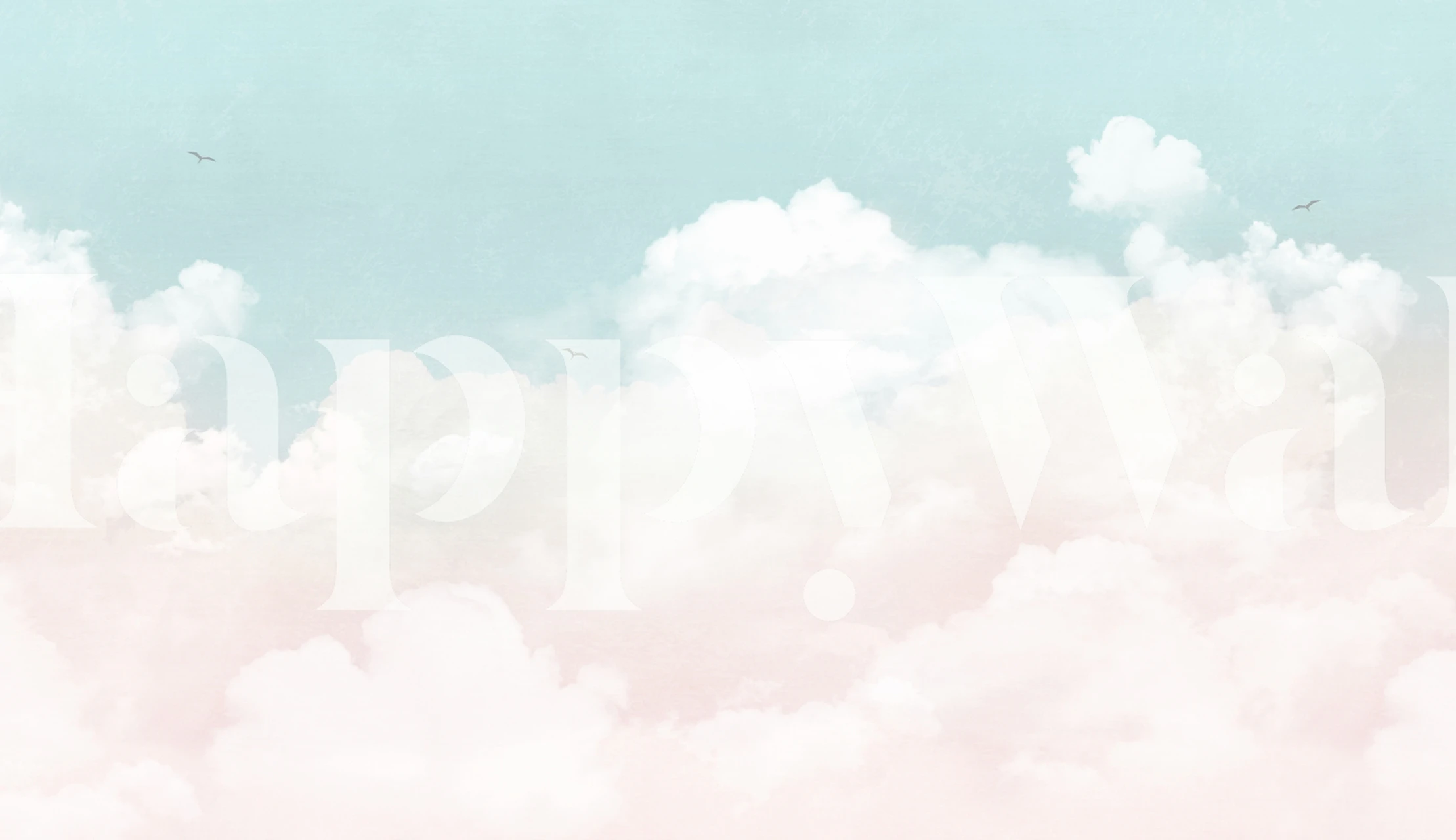 Soft pastel clouds in blue and pink gradient wallpaper