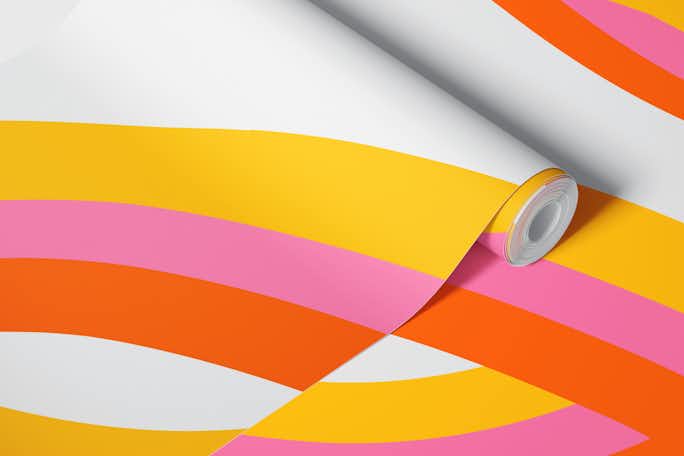 Retro pastel rainbowwallpaper roll