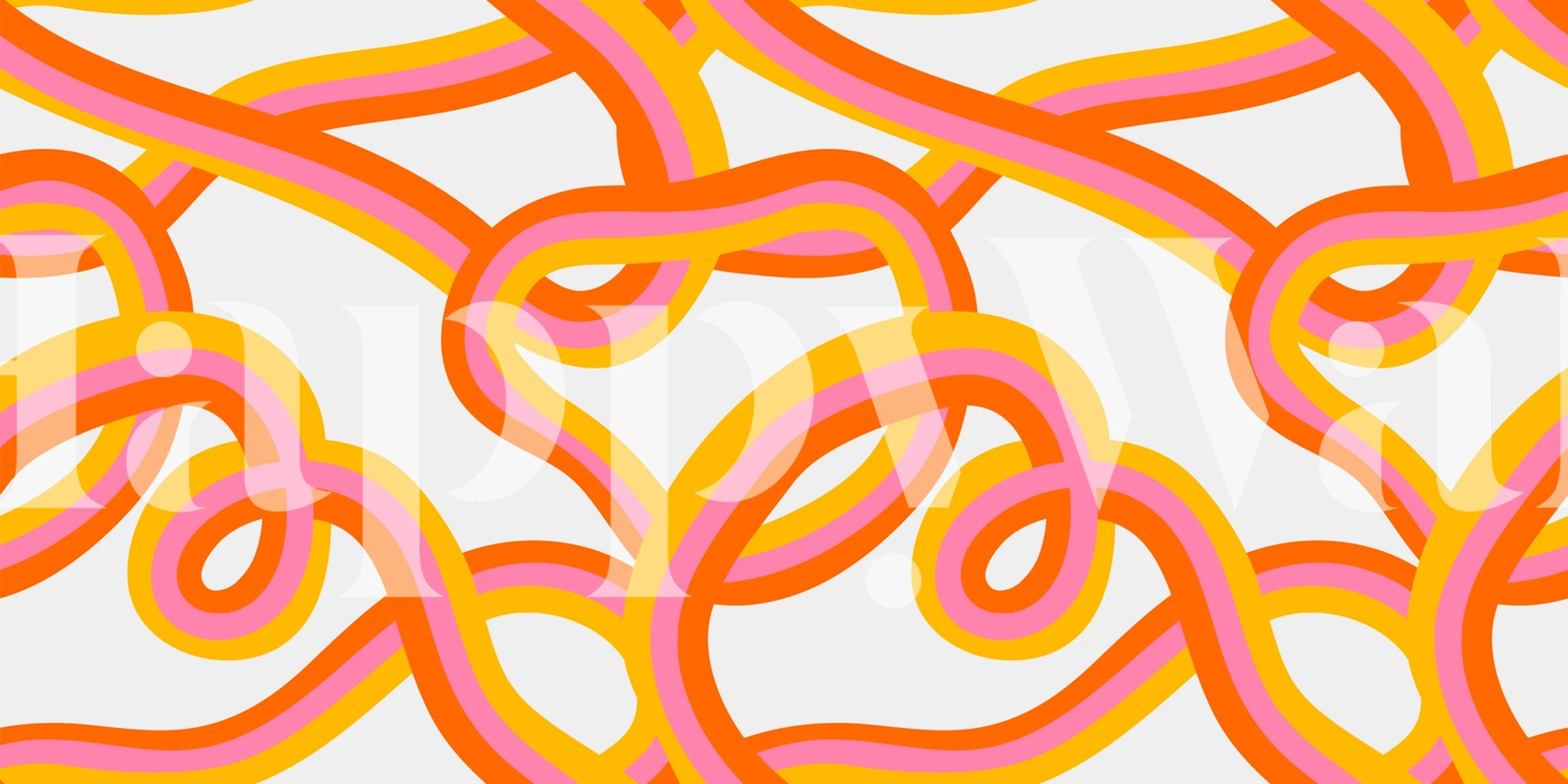 Colorful retro rainbow striped wallpaper in pastel hues