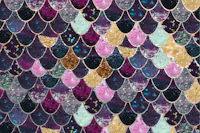 Really Mermaid Jewel Red tapet