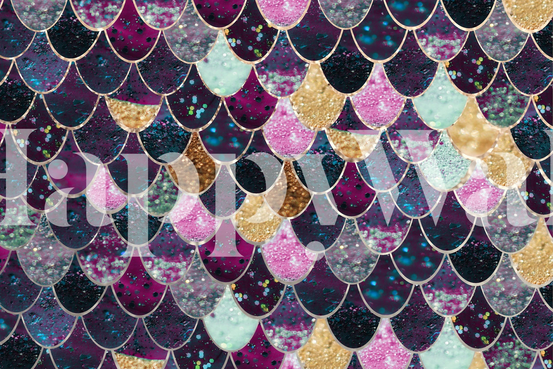 Really Mermaid Jewel Red wallpaper in a room