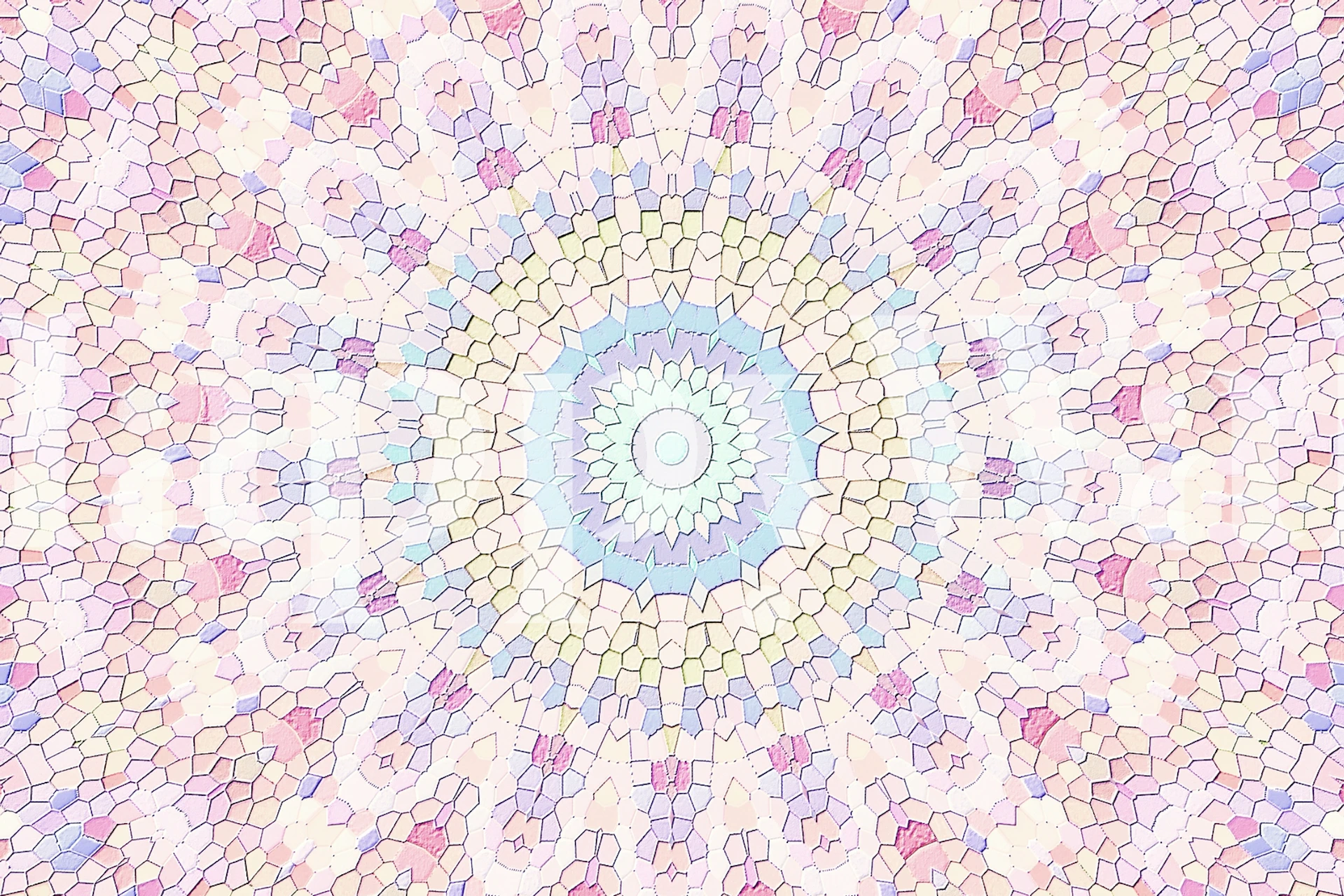 Carta da parati Arabesque Candy Blush Mandala nella stanza