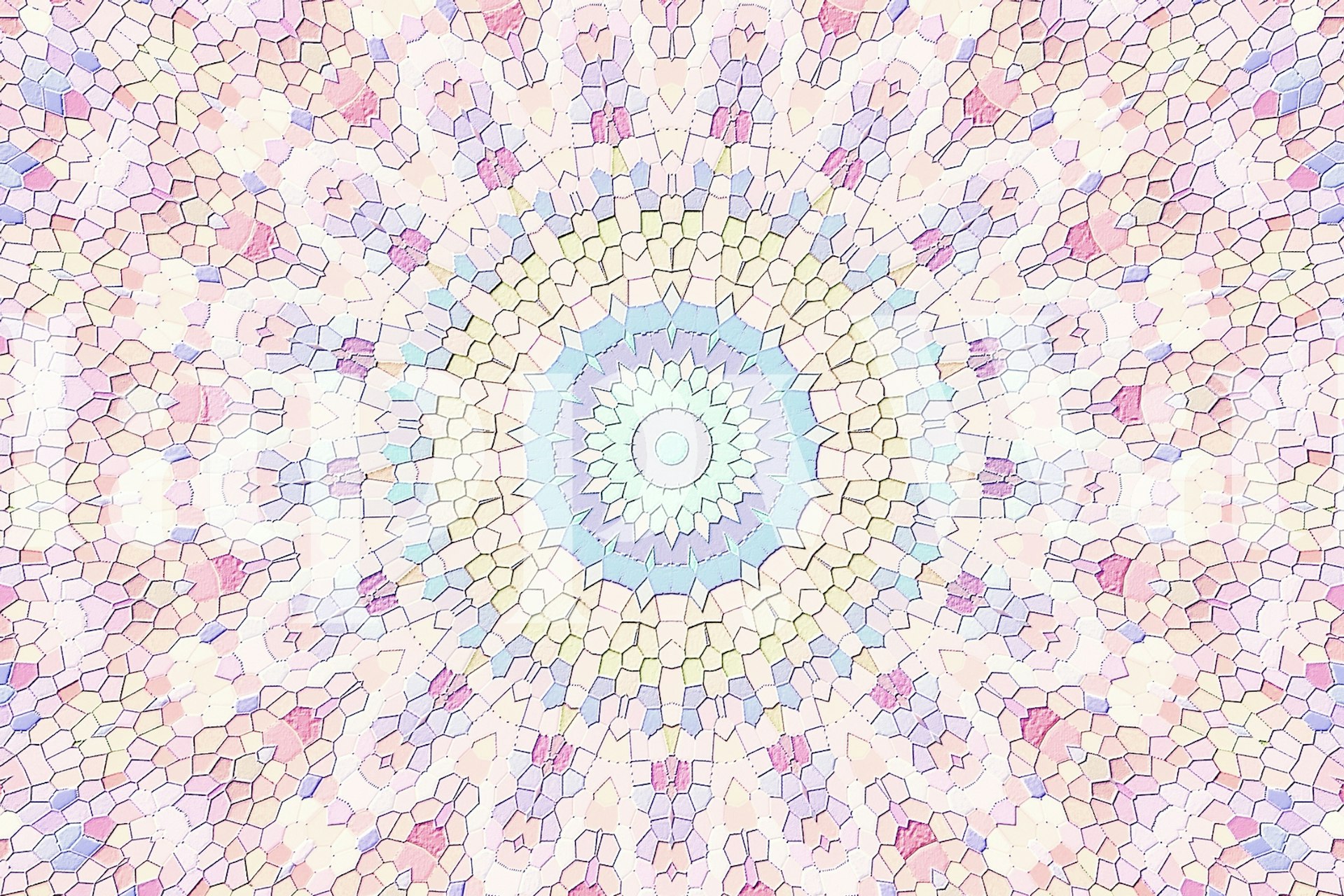 Pink mandala pattern with pastel colors wallpaper
