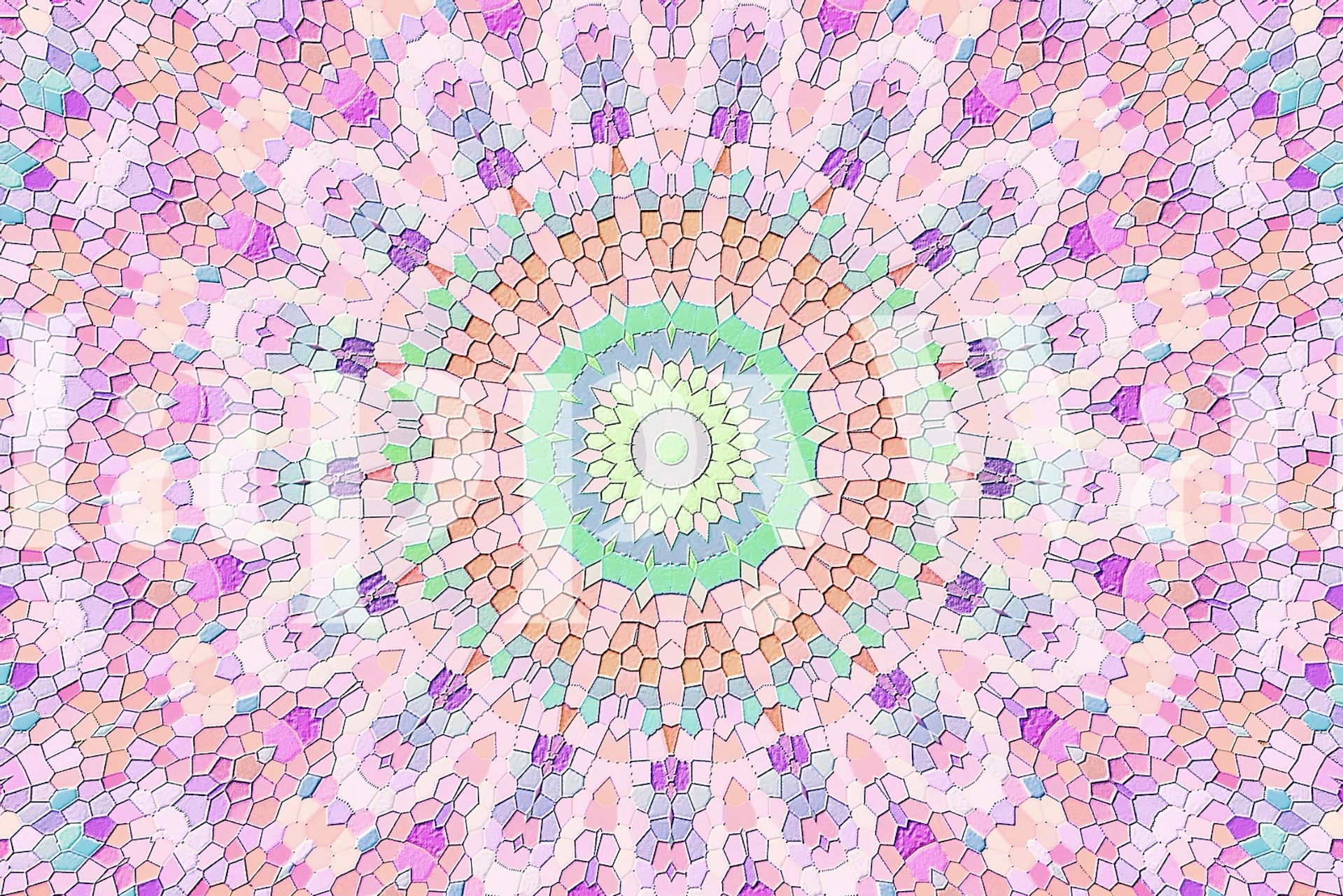 Tapeta Arabesque Lilac Mosaic Mandala u sobi