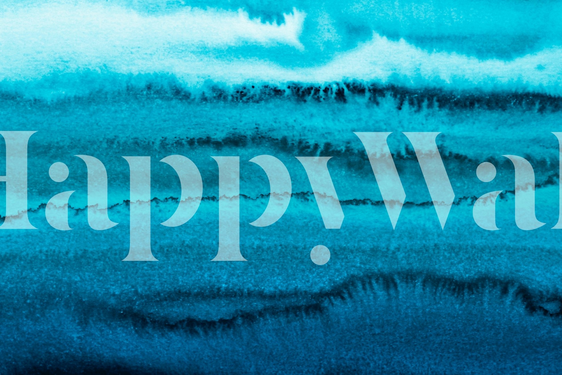 Blue watercolor striped wallpaper with varying shades of blue