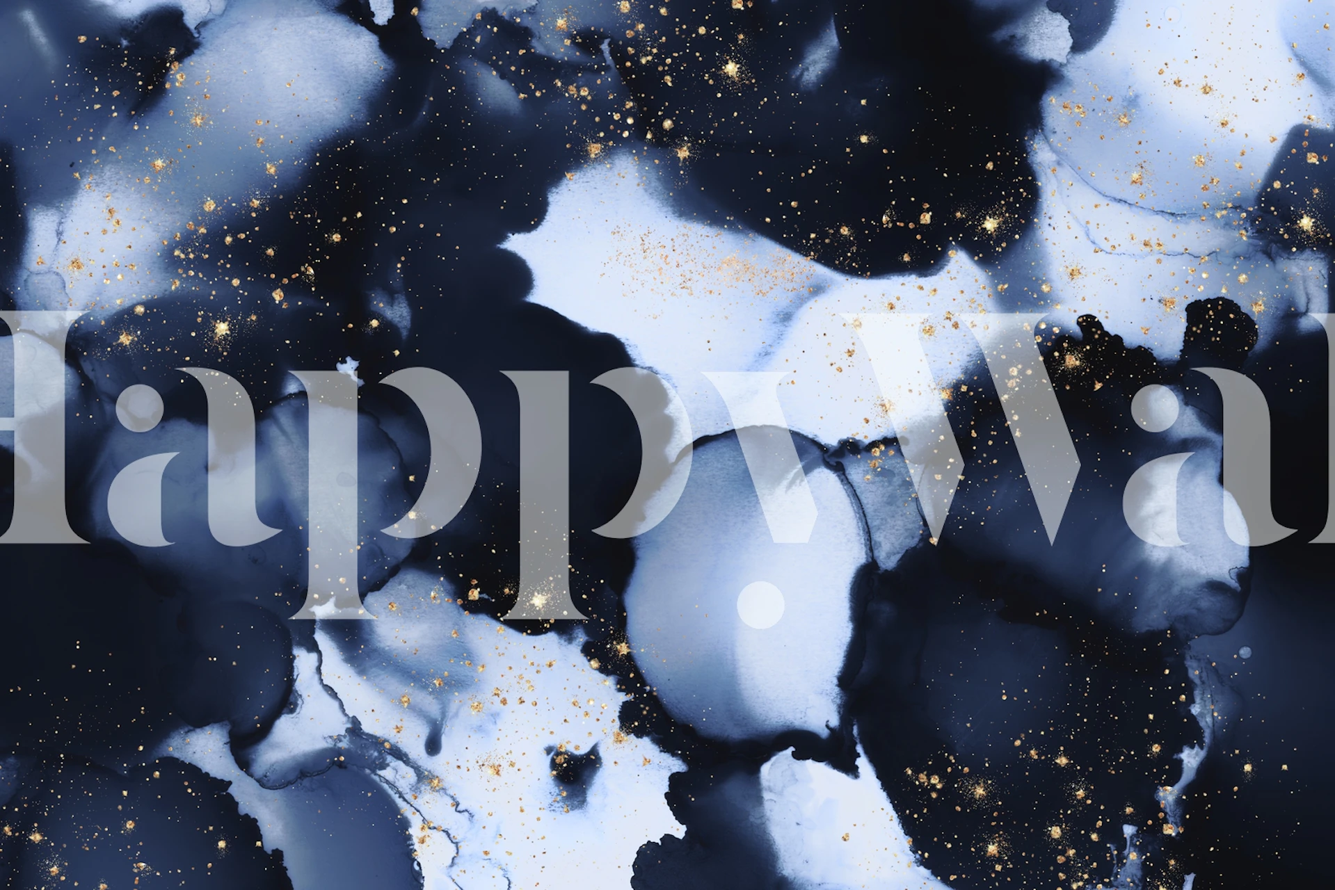 Abstract navy and gold watercolor wallpaper