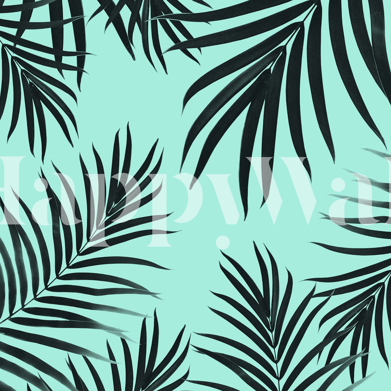 Palm leaves pattern wallpaper in a room