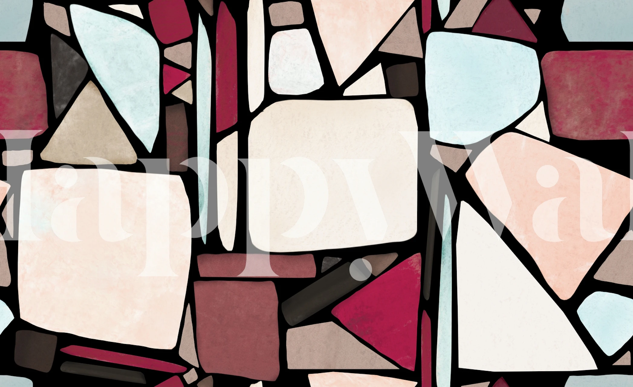 Projekt tapet Watercolor mosaic w pokoju