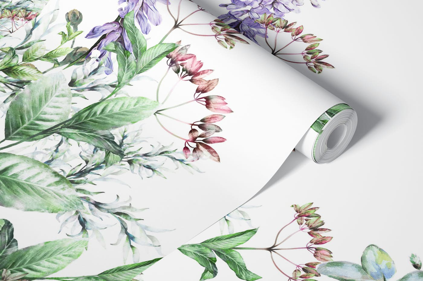 Wild flowers and herbs wallpaper roll