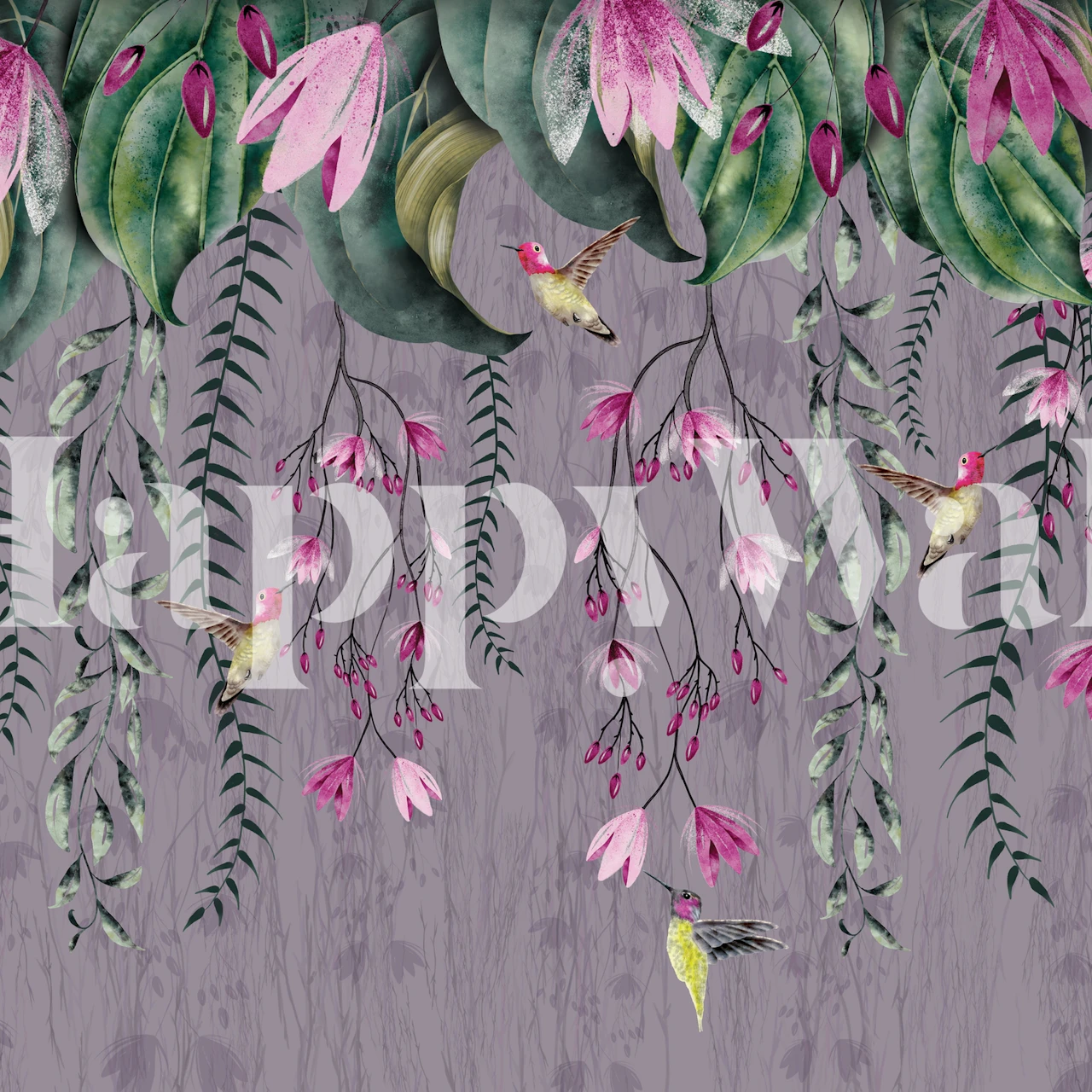 Tropical Vines wallpaper in a room setting