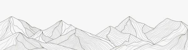 Mountains line art