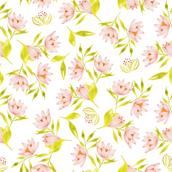 Bright Orange Florals