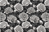 White peony garden 2 carta da parati