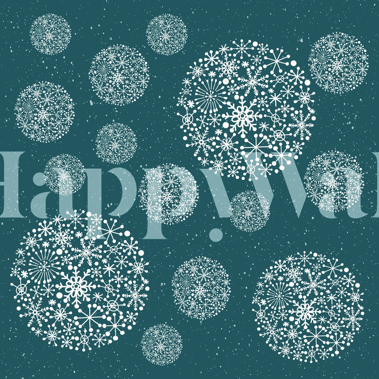 Snowflakes Teal wallpaper in a room