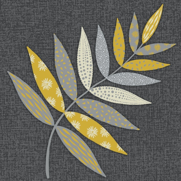 Patterned leaf on grey